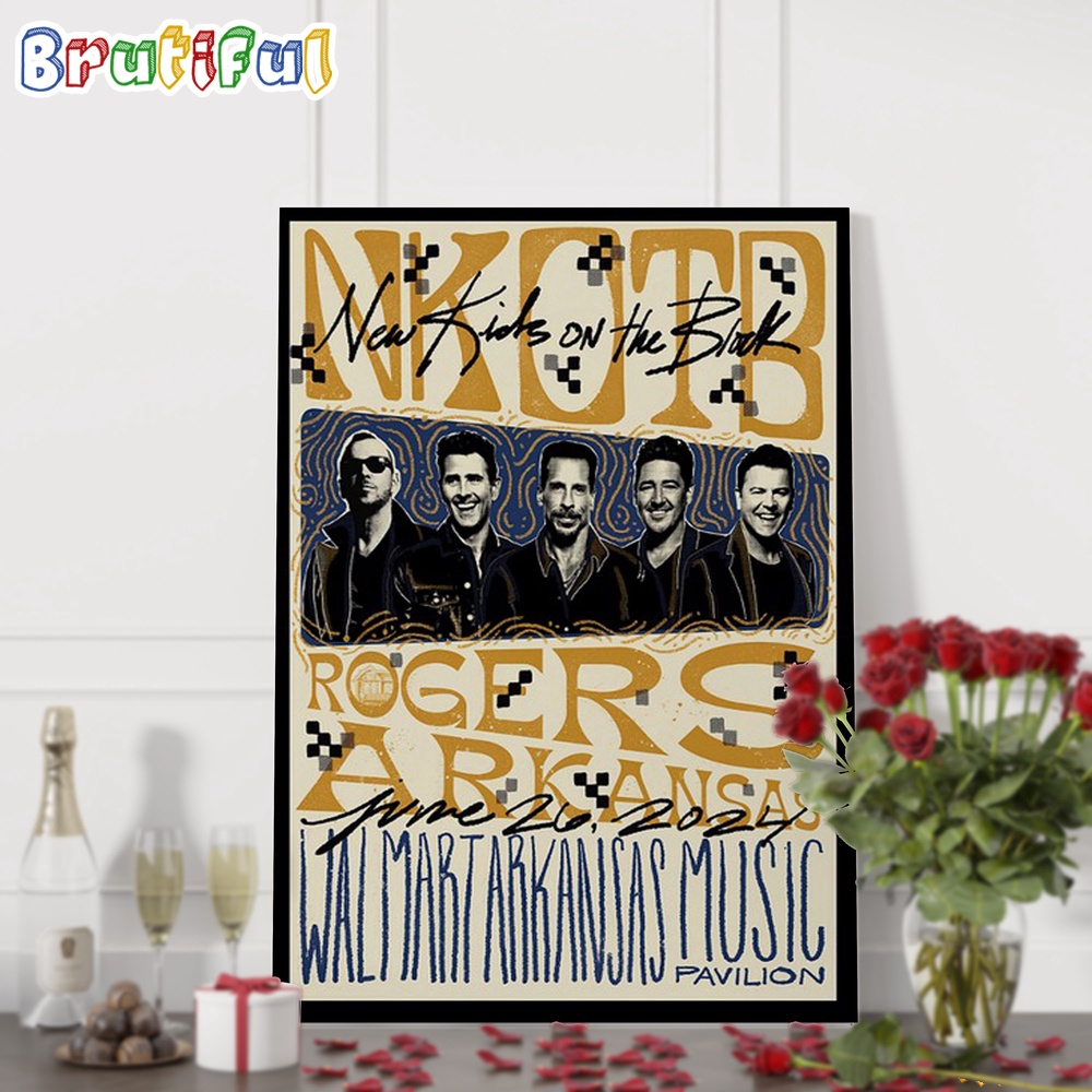 New Kids On The Block June 26 2024 Walmart Arkansas Music Pavilion Rogers AR Tour Poster Canvas