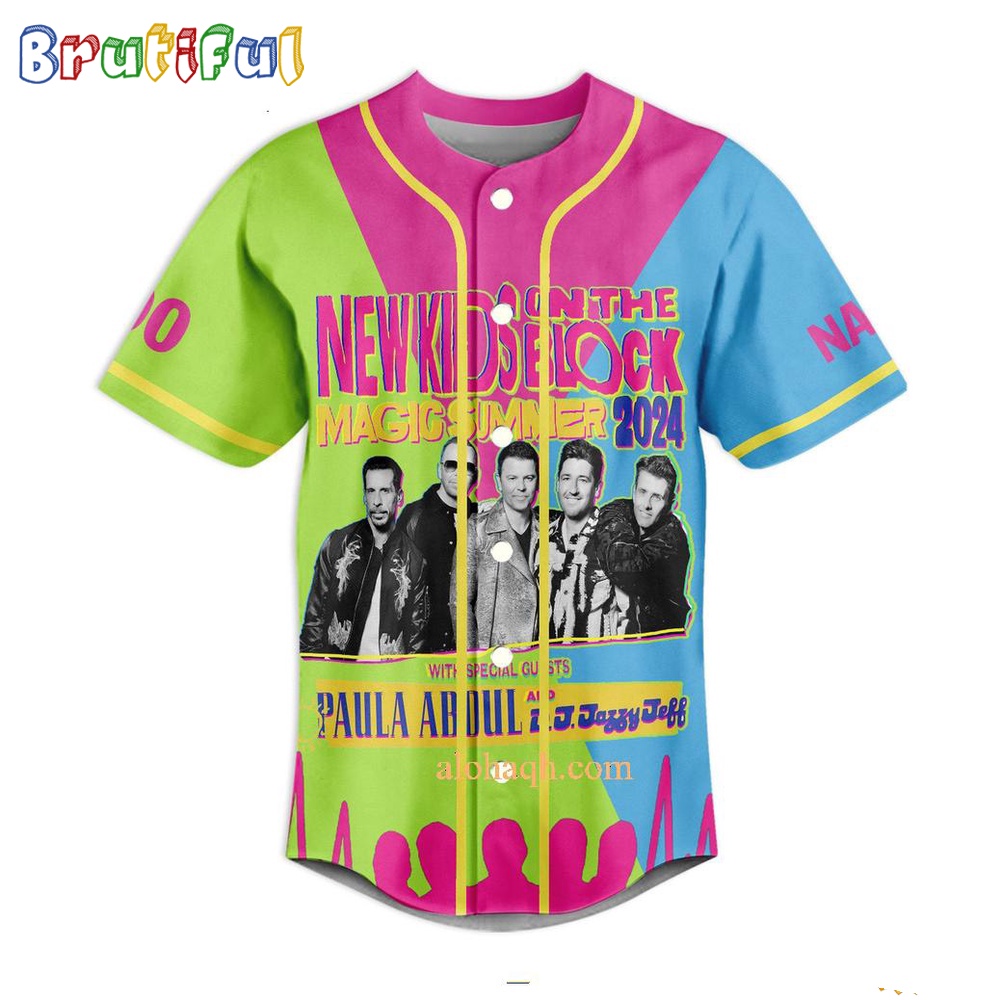 New Kids On The Block Magic Summer 2024 Tour Schedule Baseball Jersey 1