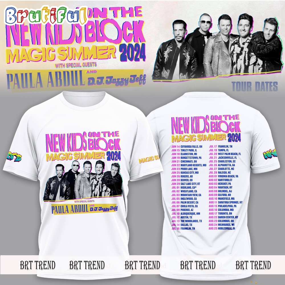 New Kids On The Block Magic Summer Tour 2024 T Shirt New Kids On The Block Tour Shirt