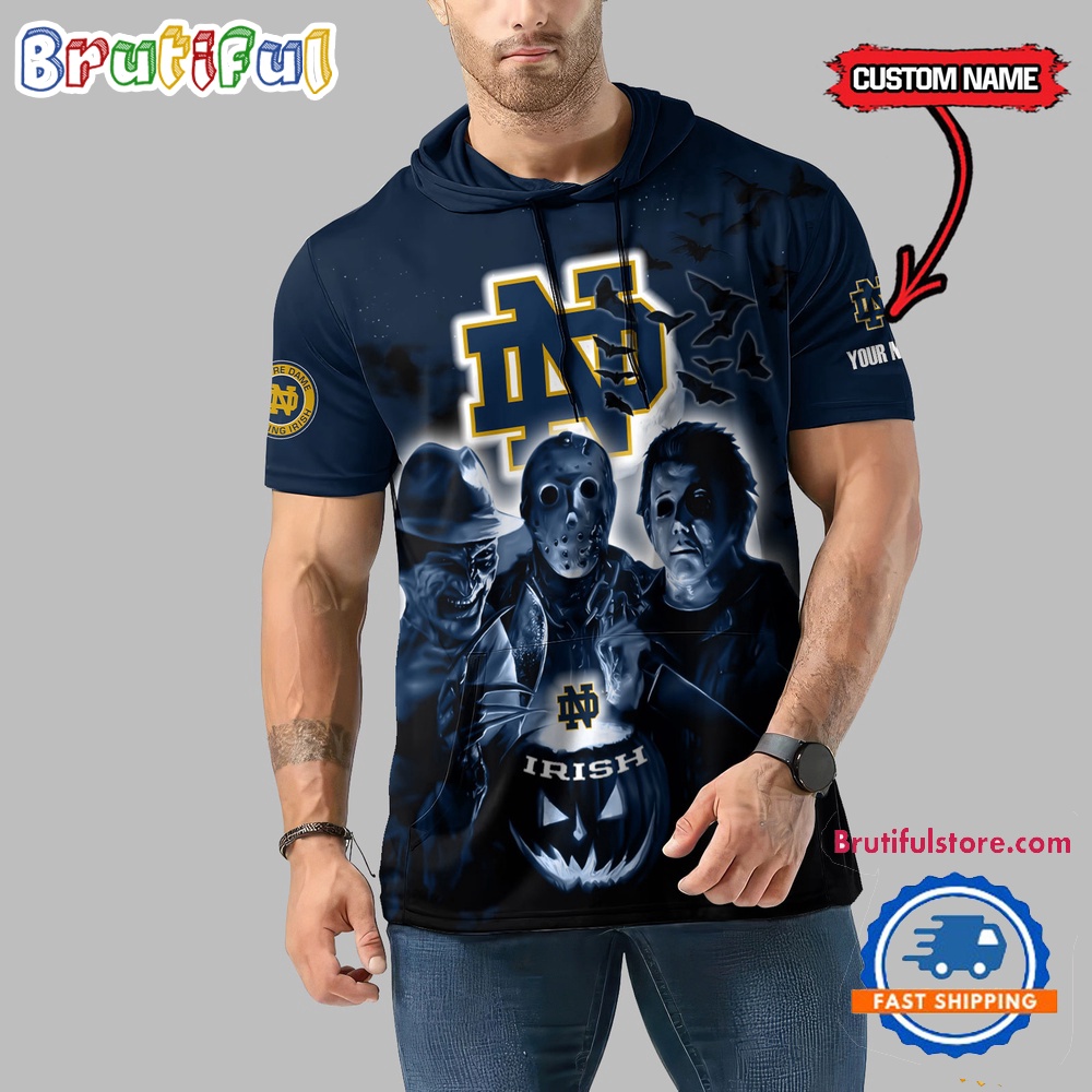 Notre Dame Fighting Irish Horror Characters Essential Halloween Sleeveless Hoodie 1