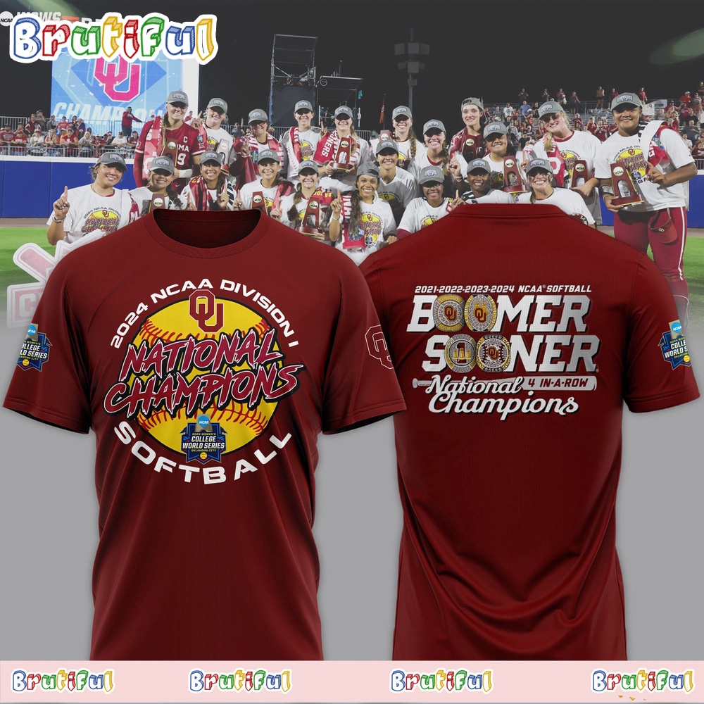 Oklahoma Sooners 2024 NCAA Softball Women's College World Series Champions Locker Room 3D Shirt