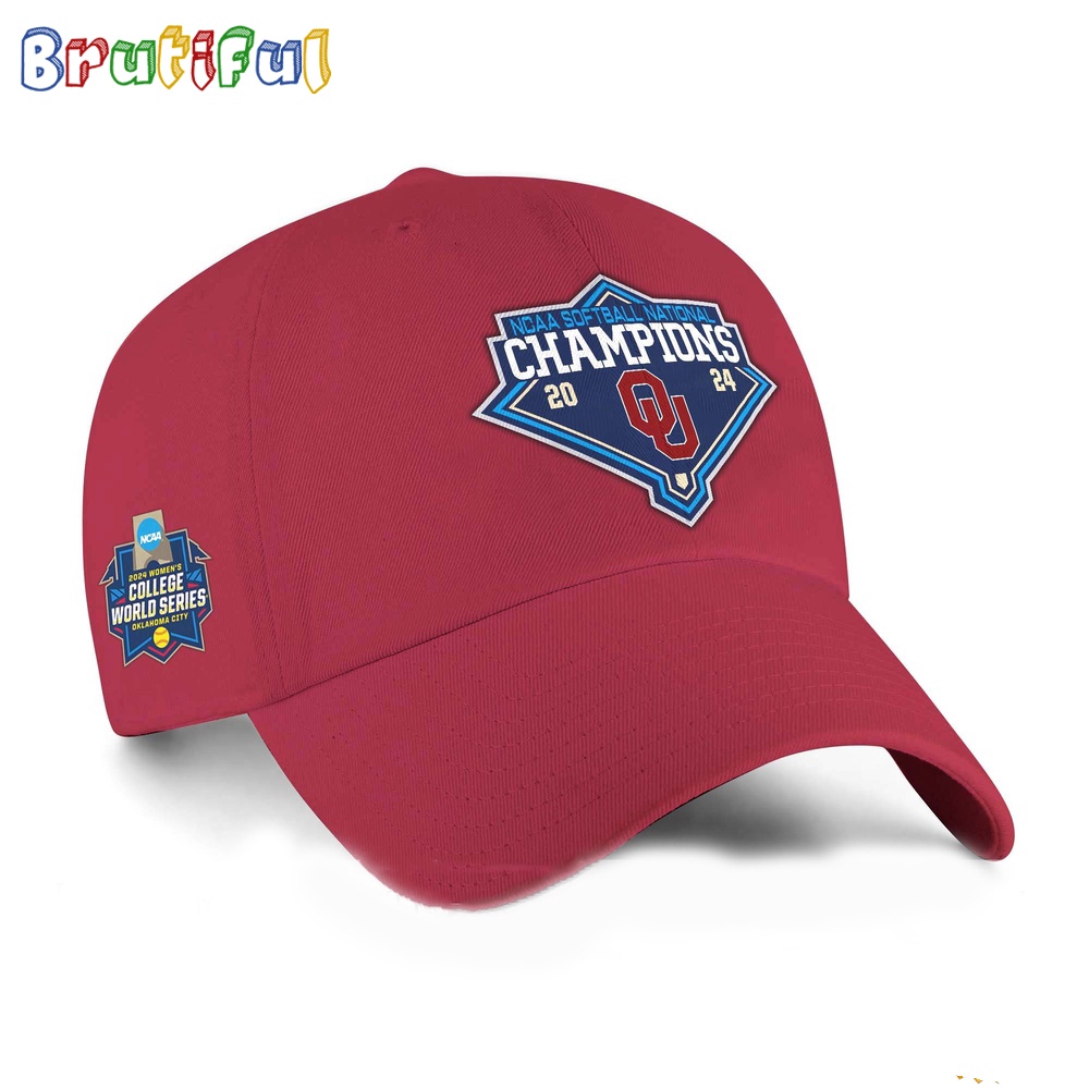 Oklahoma Sooners Four Peat 2024 NCAA Softball Women's College World Series Champions Cap