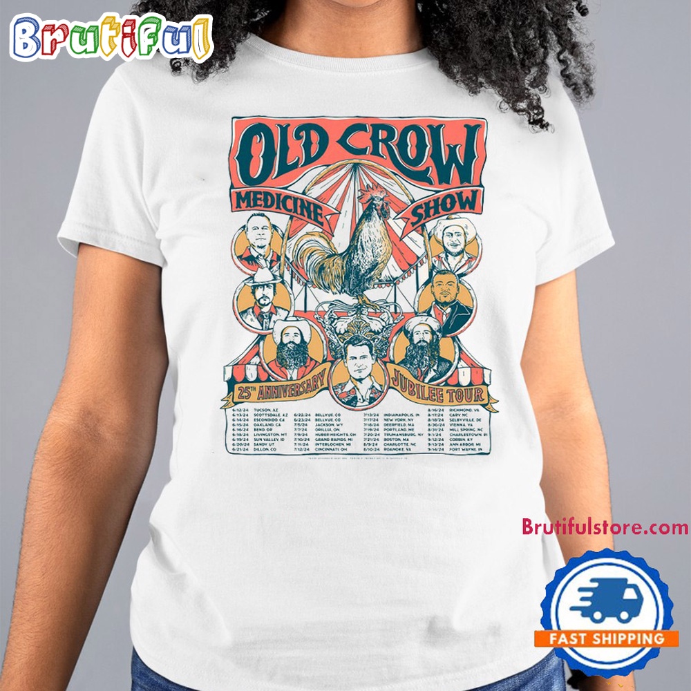 Old Crow Medicine Show 25th Anniversary Jubilee Tour 2024 T Shirt 2