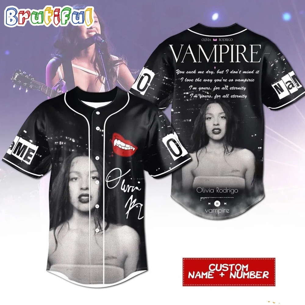 Olivia Rodrigo Guts Tour 2024 Graphics Music Design Baseball Jersey