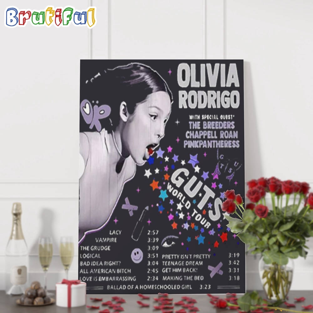 Olivia Rodrigo Guts World Tour 2024 Poster Canvas Art