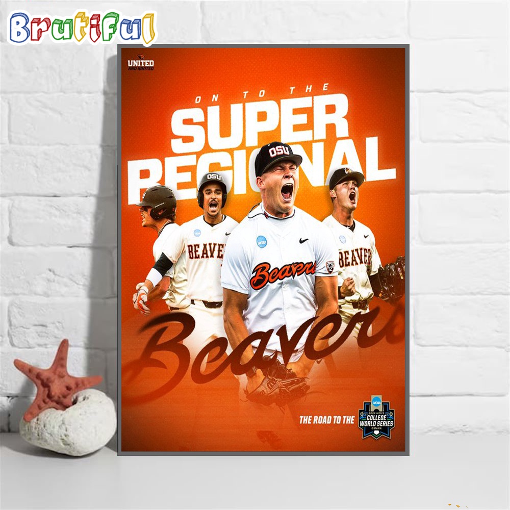 Oregon State 2024 NCAA Baseball Super Regional Champions Wall Art Poster Canvas ankcbw.jpg