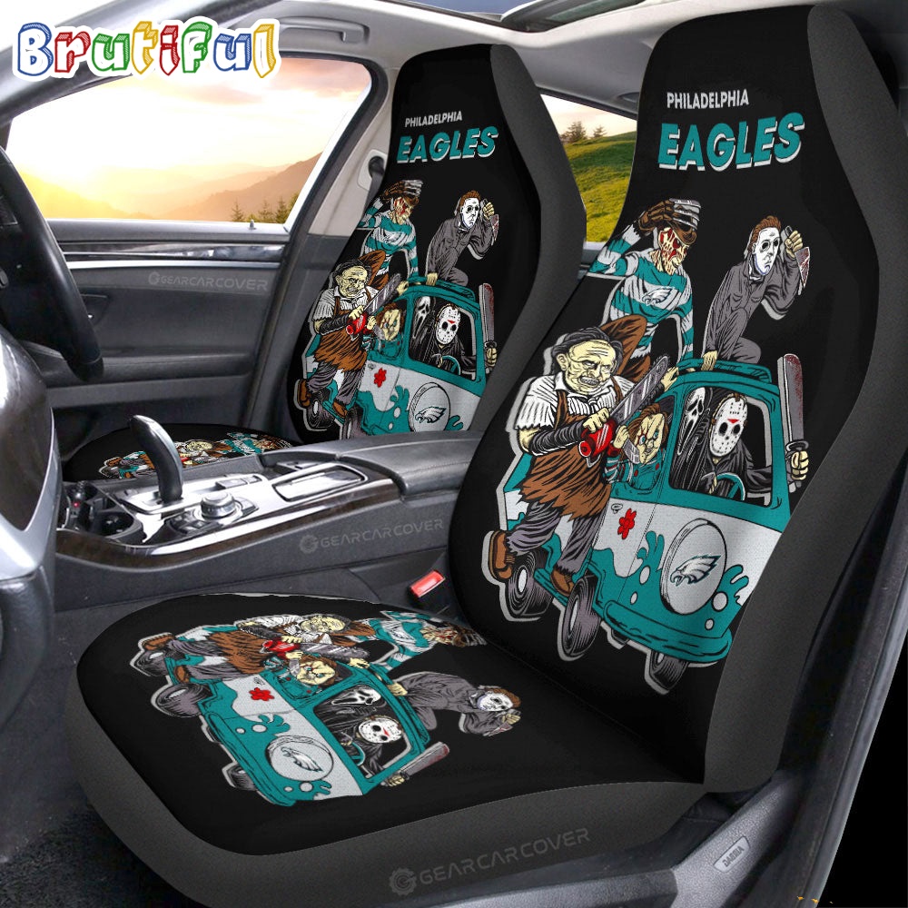 Philadelphia Eagles Horror Characters Essential Halloween Car Seat Covers