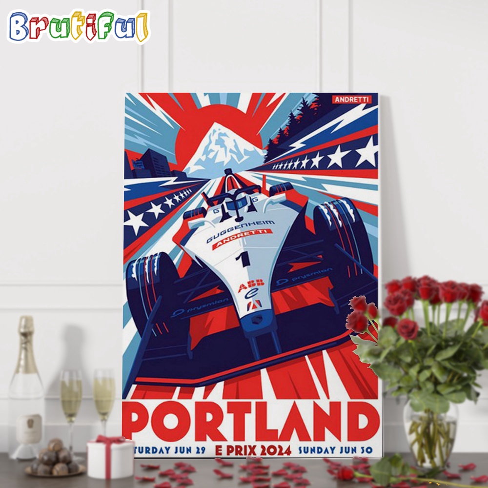 Portland E Prix June 29 30 2024 Portland International Raceway Wall Art Poster Canvas
