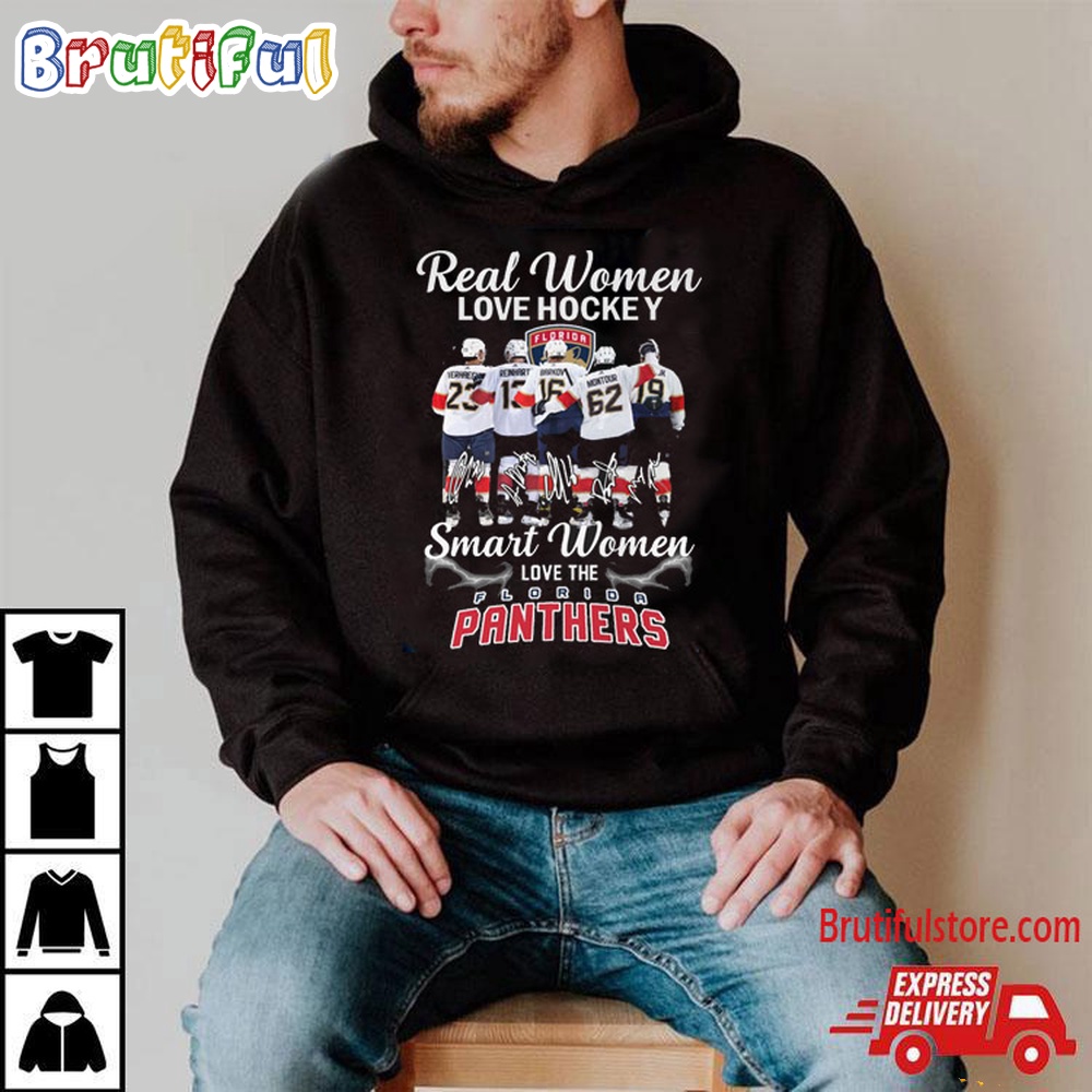 Real Women Love Hockey Smart Women Love The Florida Panthers 2024 Signature T Shirt 2