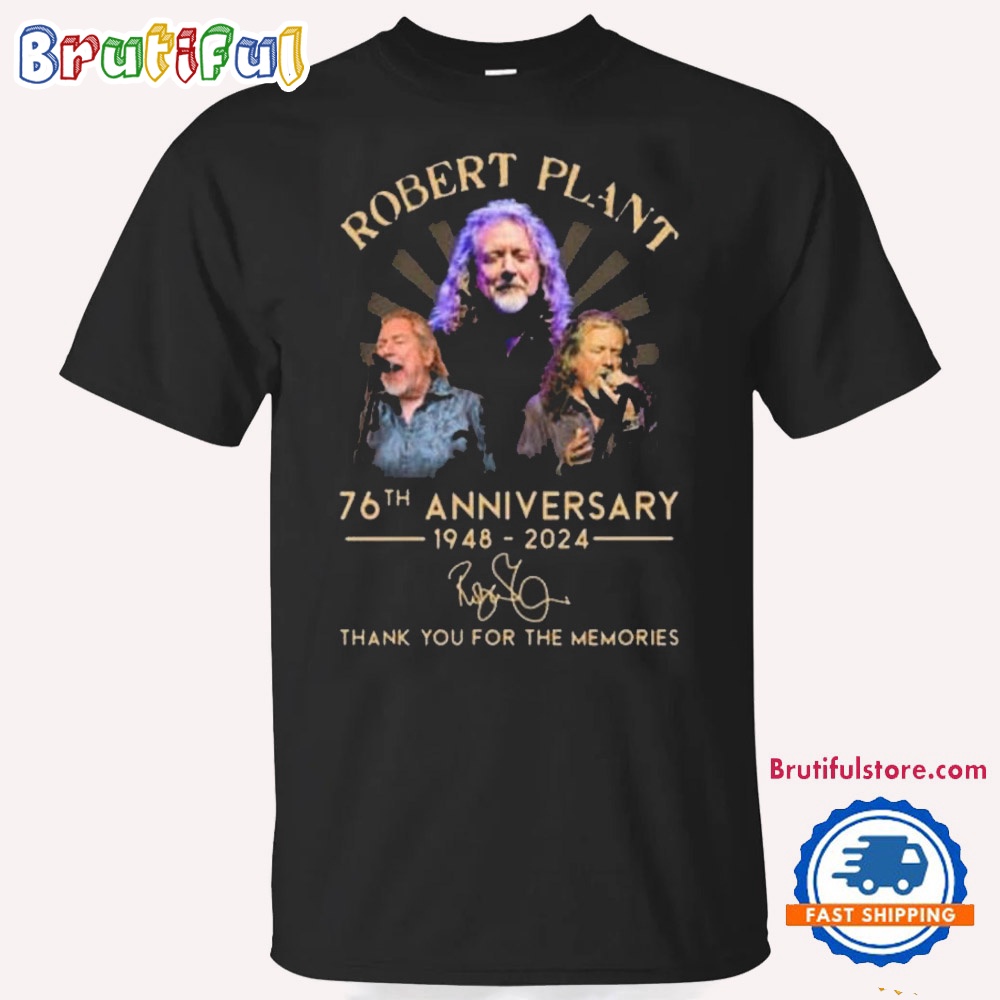 Robert Plant 76th Anniversary 1948 2024 Music Signature T Shirt