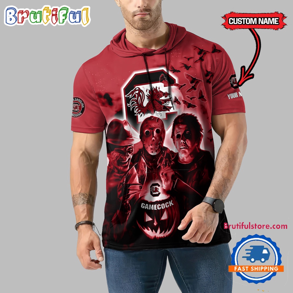 South Carolina Gamecocks Horror Characters Essential Halloween Sleeveless Hoodie 1