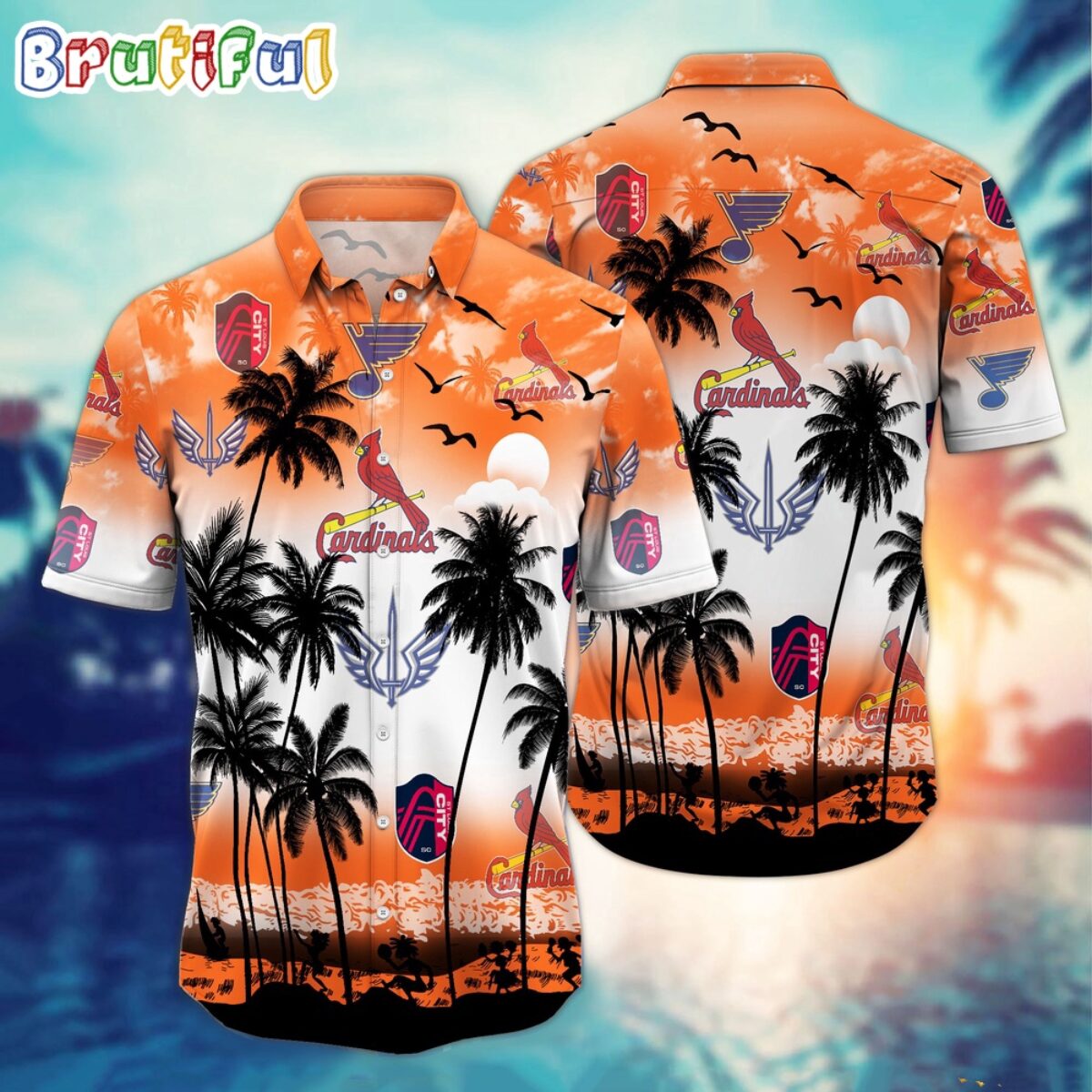 ドレスヒッピー　PALM TREE HAWAIIAN SHIRT 試着のみ Stlouis-Sports-Palm-Tree-