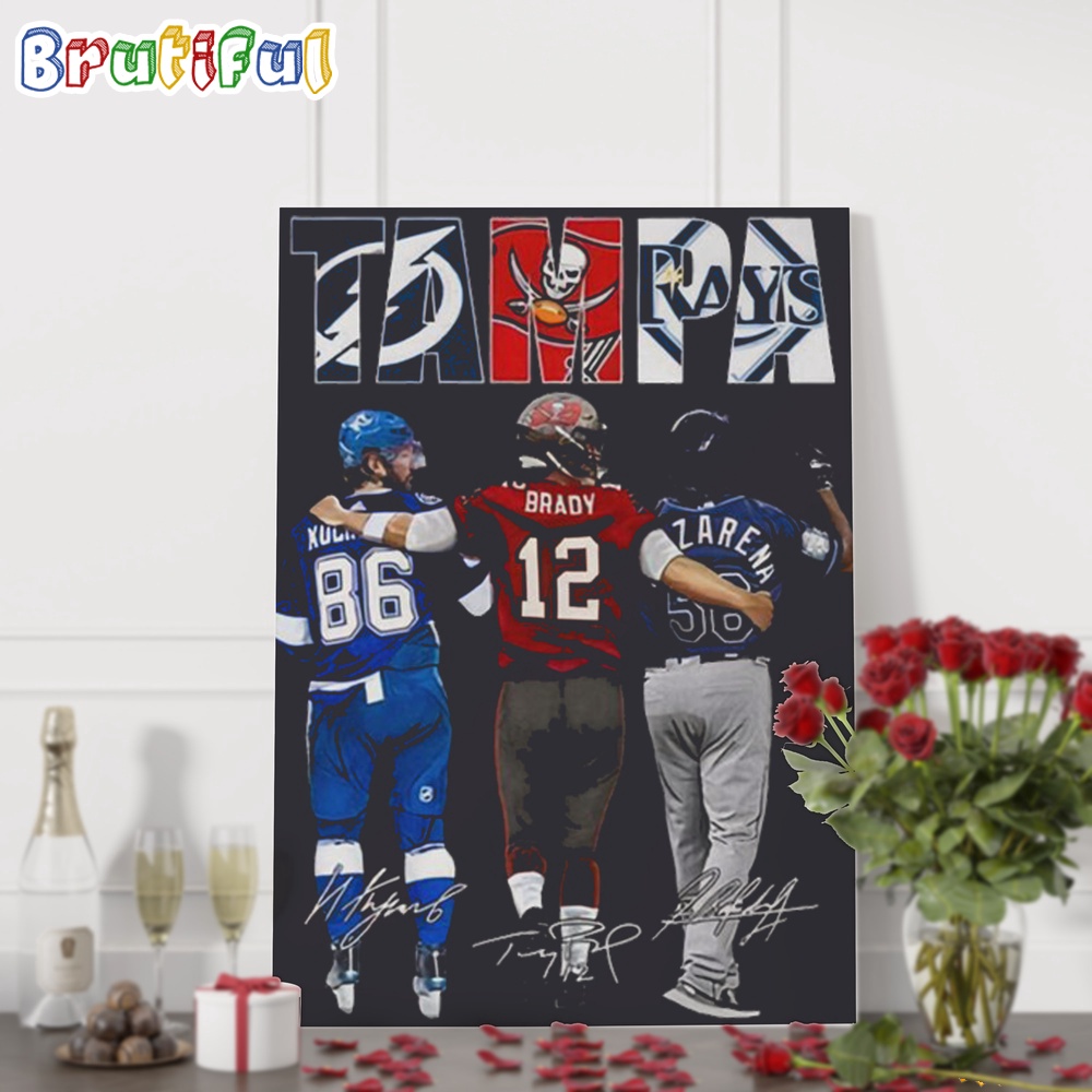 Tampa Bay Sports Team Player 2024 Signature Wall Art Poster Canvas