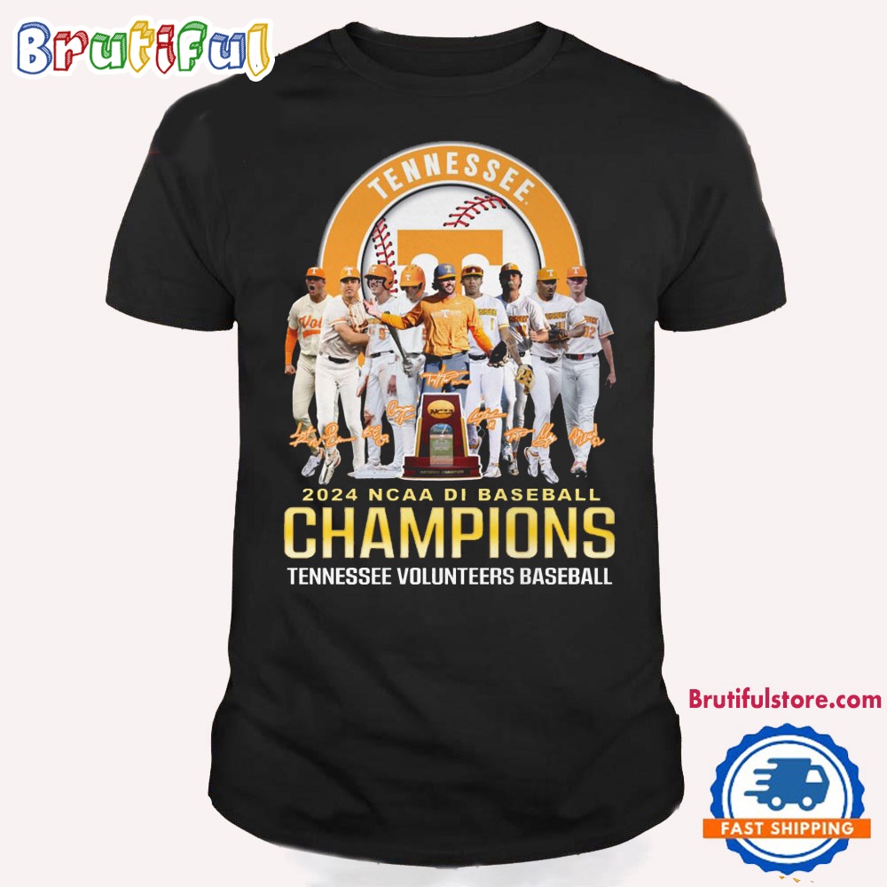 Tennessee Volunteers 2024 NCAA Baseball Champions Signature T Shirt