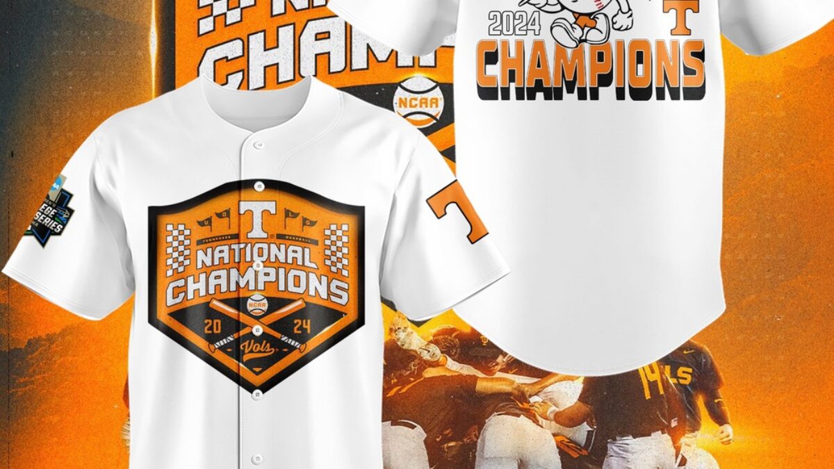 Tennessee Volunteers 2024 NCAA Men's Baseball College World Series  Champions Division I Jersey Shirt, image size:1200x675