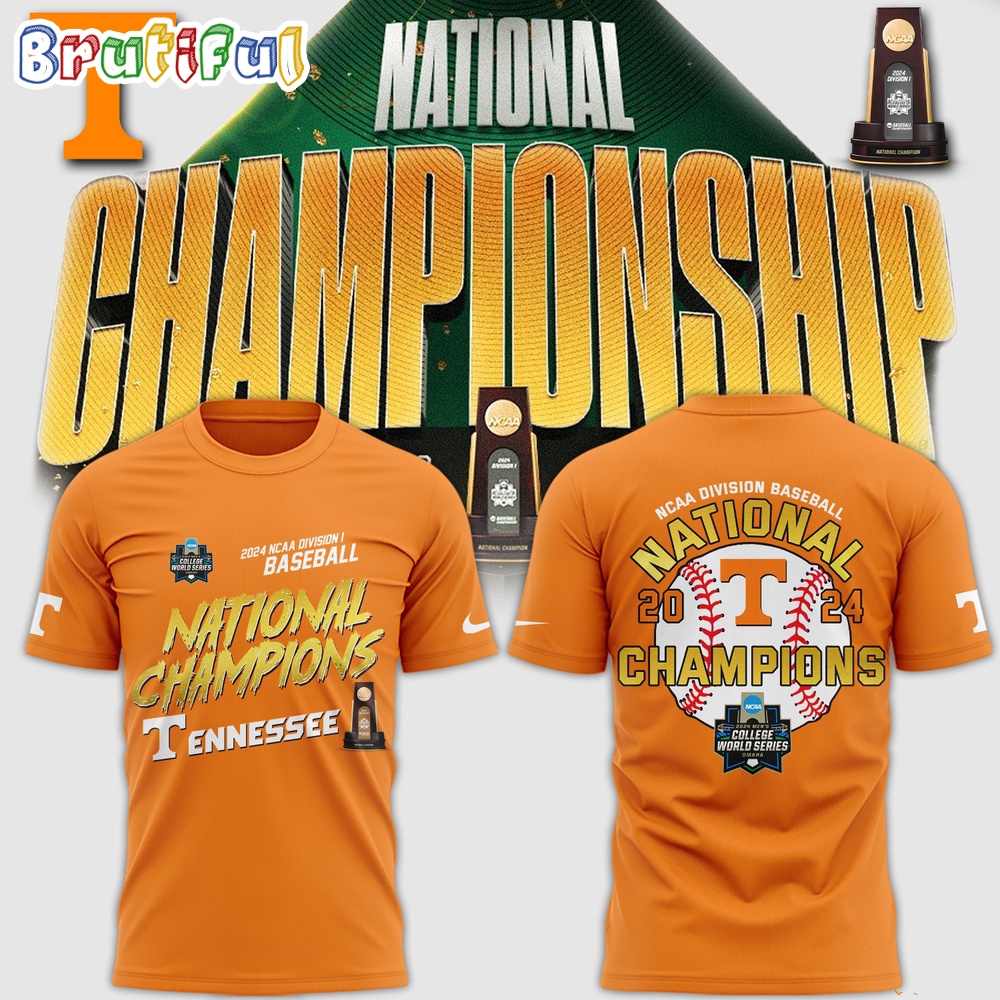 Tennessee Volunteers Champion 2024 NCAA Division I Baseball 3D Shirt