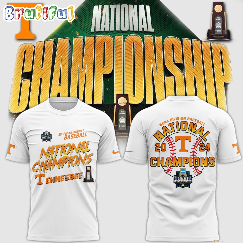 Tennessee Volunteers Champion 2024 NCAA Division I Baseball 3D T Shirt