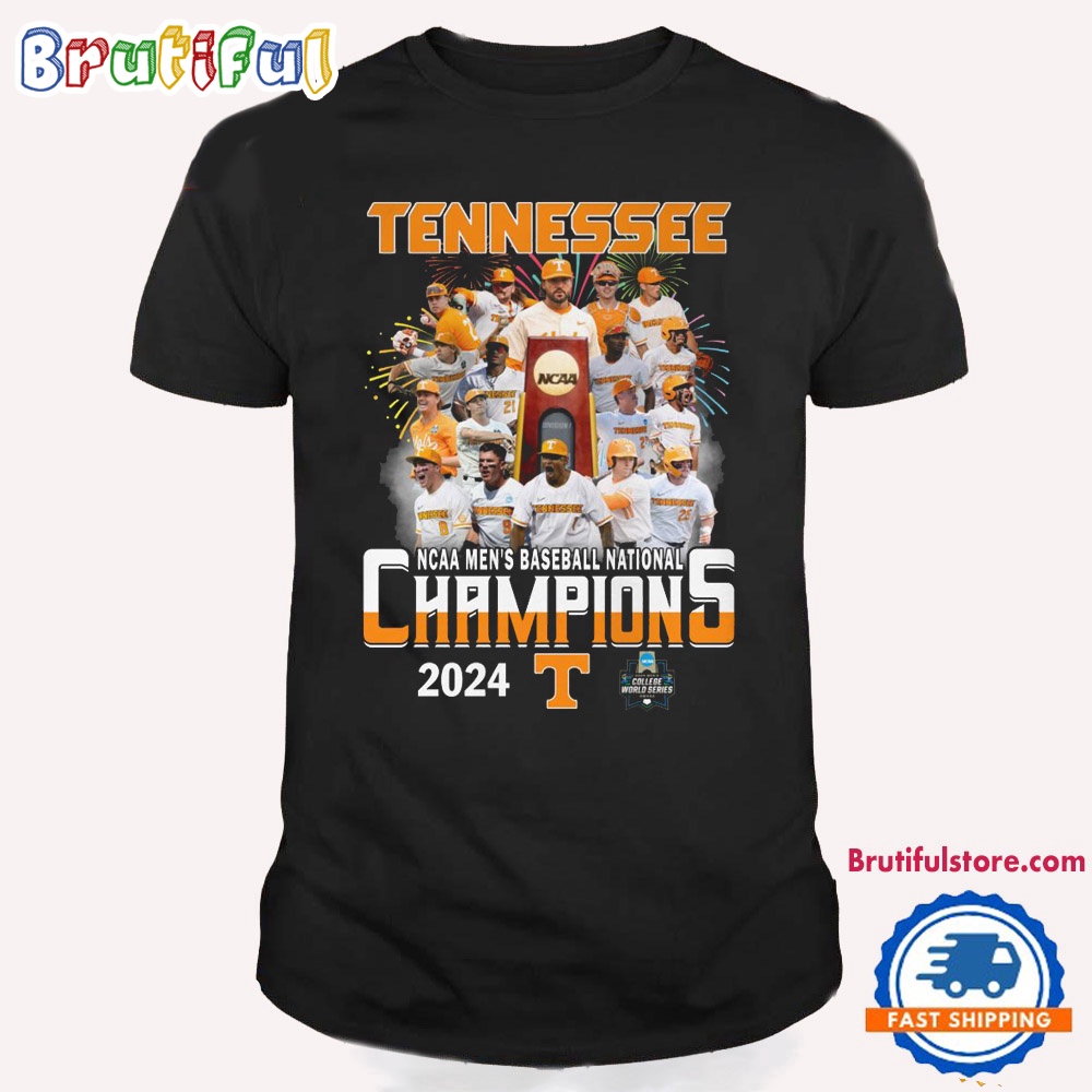 Tennessee Volunteers NCAA Baseball National Champions 2024 Team Graphics T Shirt