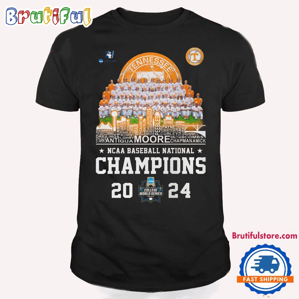 Tennessee Volunteers NCAA Baseball National Champions 2024 Team Player T Shirt