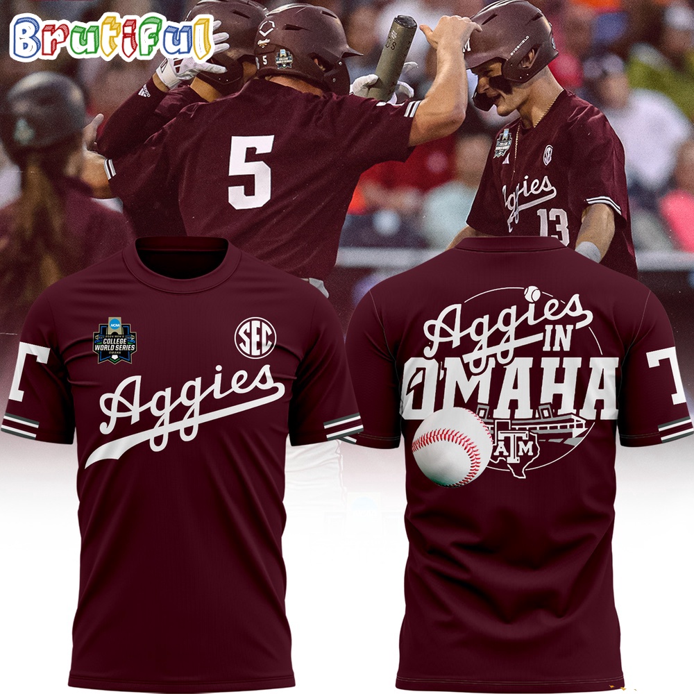 Texas AM Aggies 2024 NCAA Baseball Mens College World Series Omaha T Shirt