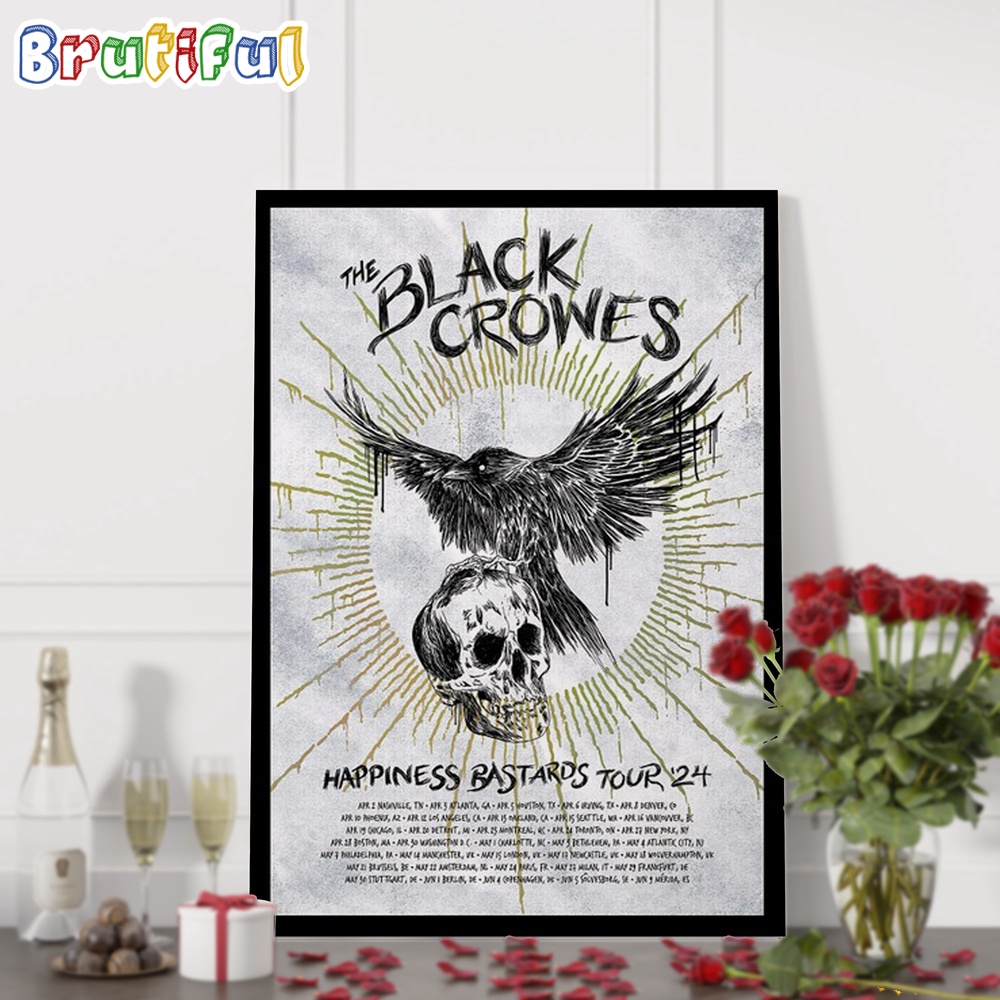 The Black Crowes Happiness Bastards Tour 2024 Wall Art Poster Canvas