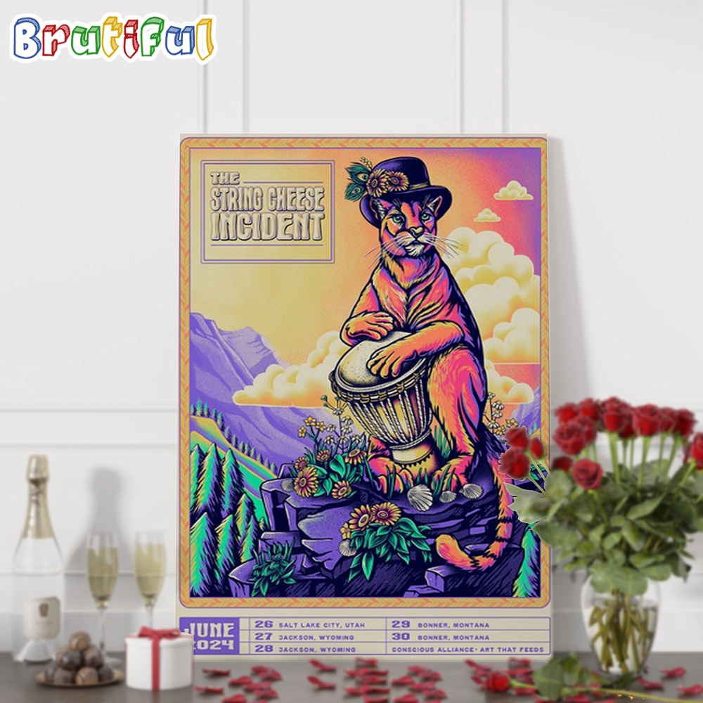 The String Cheese Incident June 26 30 2024 Utah Wyoming Montana Wall Art Poster Canvas
