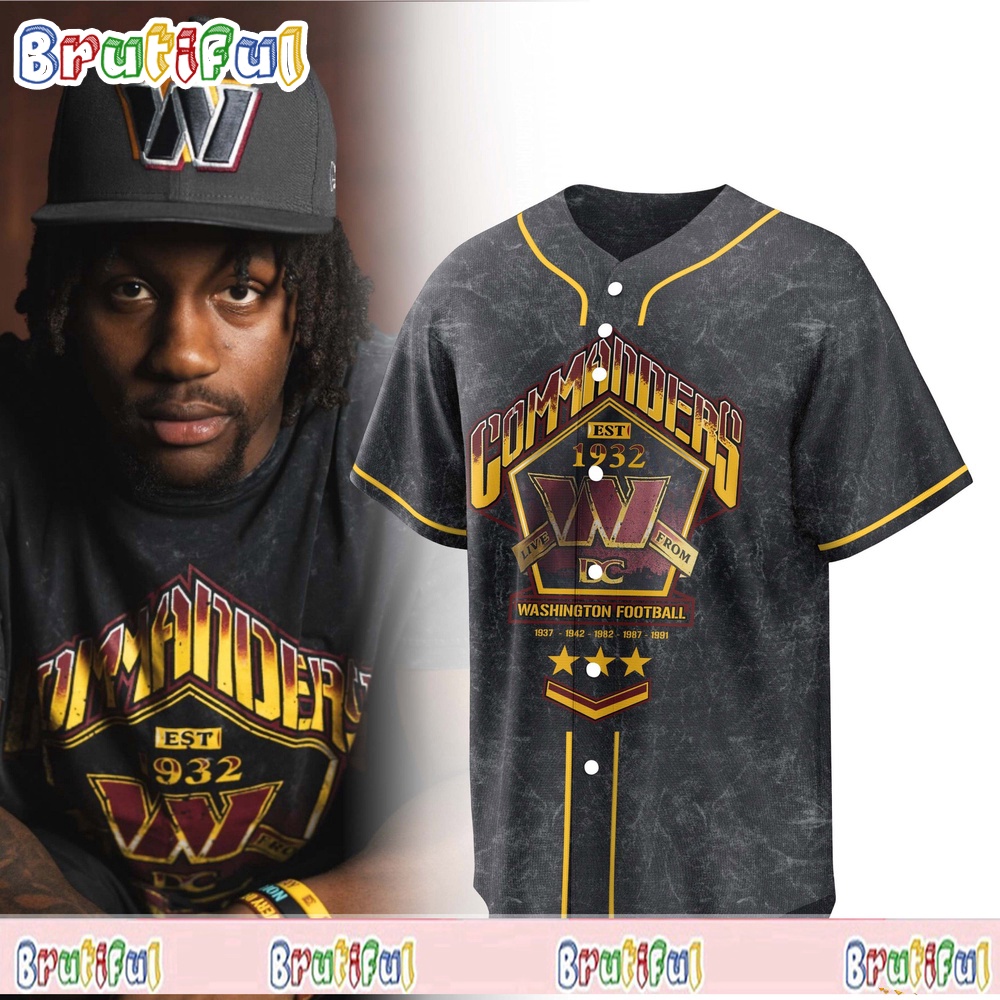 The Wild Collective Black Washington Commanders Band Est 1932 Jersey Shirt