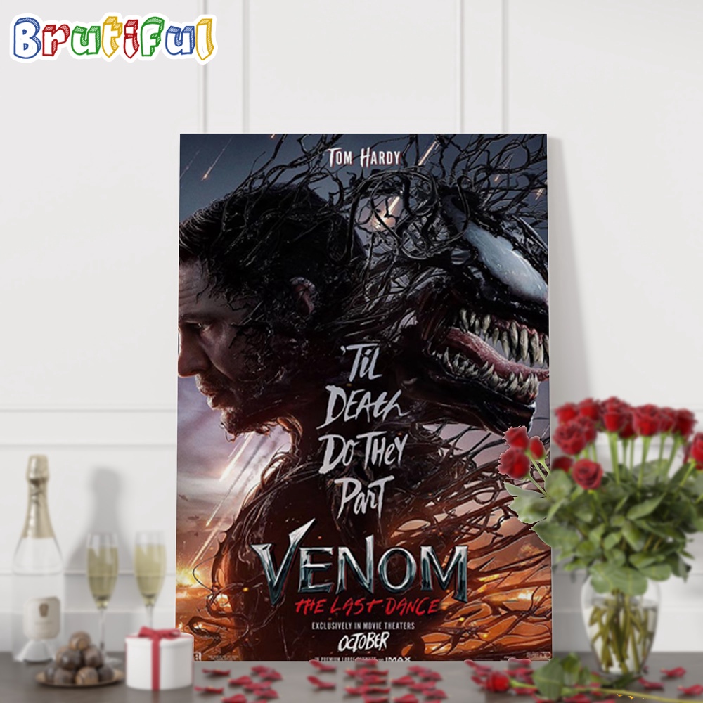 Tom Hardy Returns As Eddie In Venom The Last Dance Movies 2024 Wall Art Poster Canvas