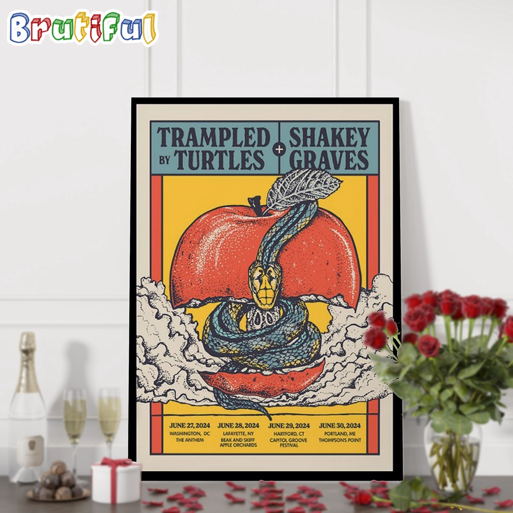Trampled By Turtles And Shakey Graves June 27 30 2024 Northeast Tour Wall Art Poster Canvas
