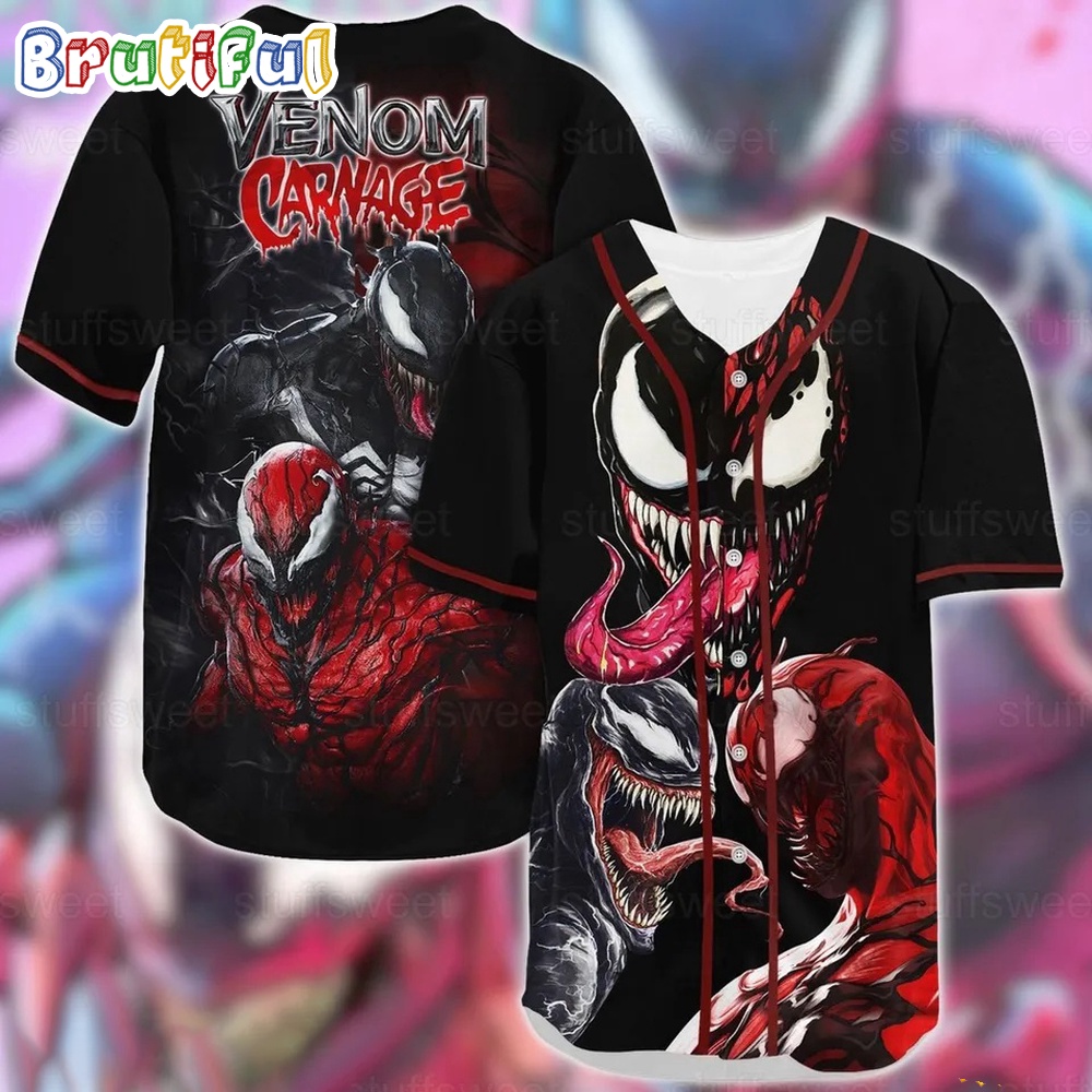 Venom Carnage Baseball Jersey Venom The Last Dance Jersey Shirt