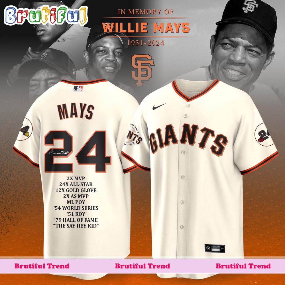Willie Mays San Francisco Giants 1931 2024 Jersey Shirt