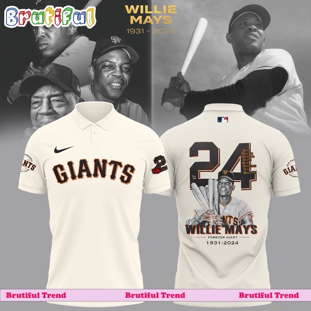 Willie Mays San Francisco Giants 1931 2024 Polo Shirt