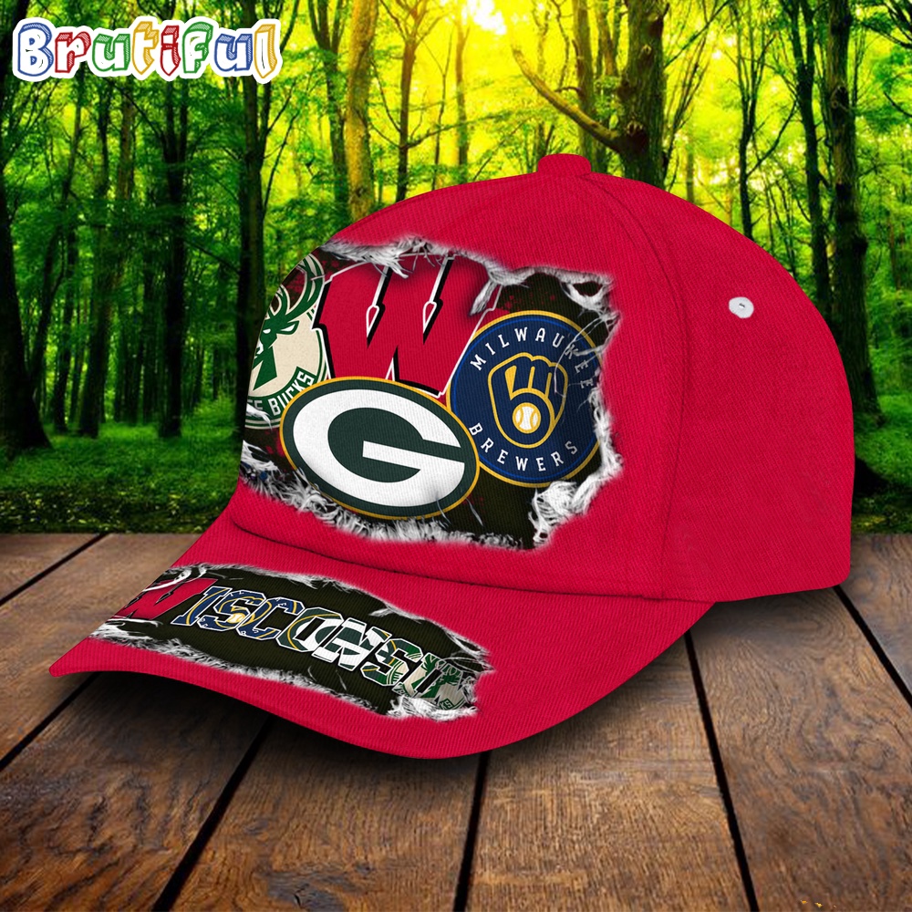Wisconsin Sports All Over Print Cap Wisconsin Cap Cap For Sport Fans 2