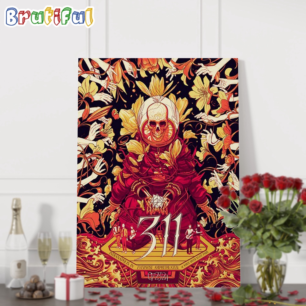 311 Band July 23 2024 Everwise Amphitheater Indianapolis IN Wall Art Poster Canvas 1