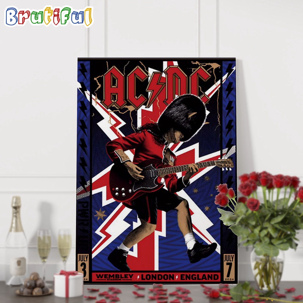 ACDC July 3 7 2024 Tour Wembley Stadium London England Wall Art Poster Canvas