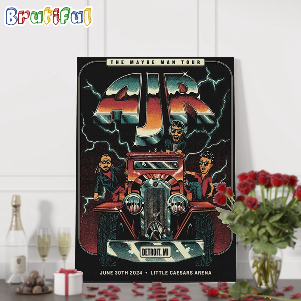 AJR Brothers June 30 2024 Little Caesars Arena Wall Art Poster Canvas