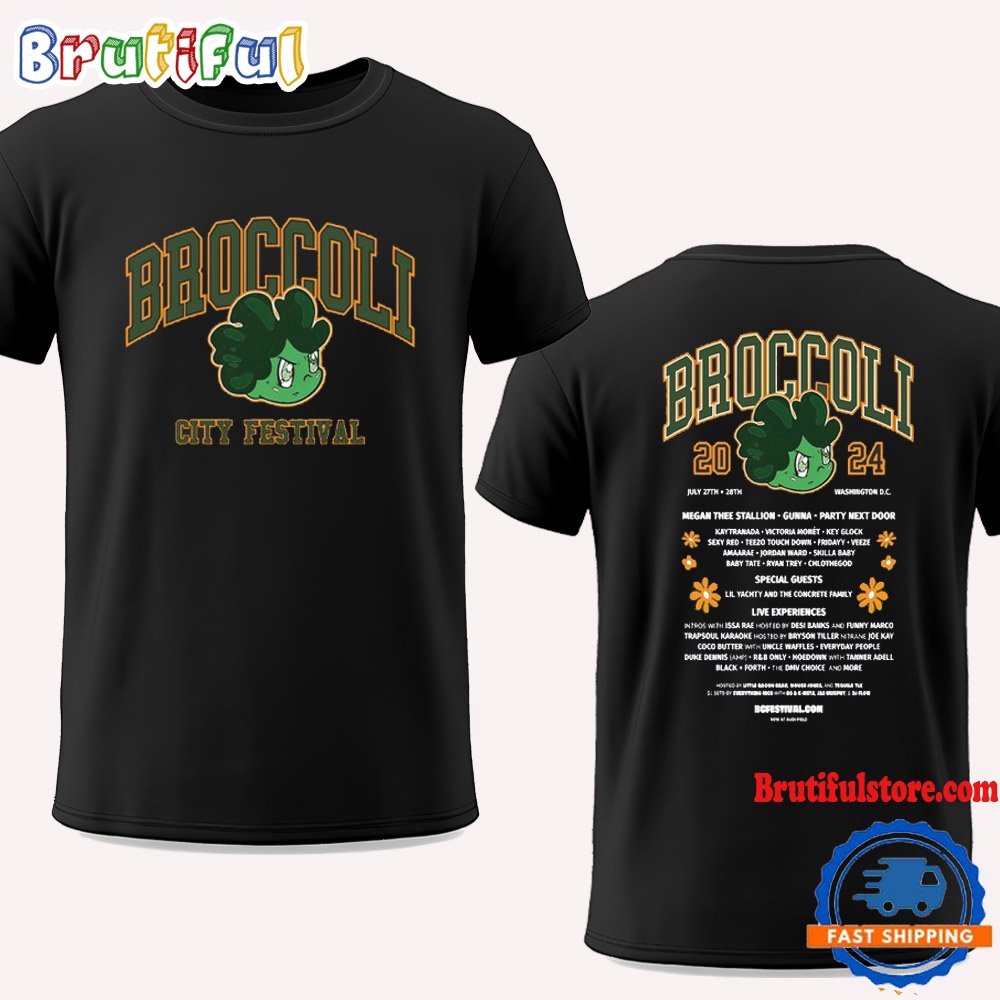 BC 24 Broccoli Boy Festival Black Lineup T Shirt