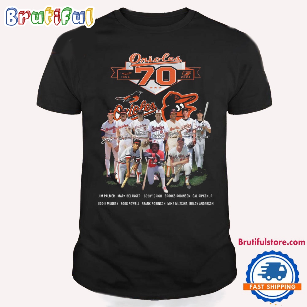 Baltimore Orioles Baseball All Team Player Signature Graphics Design T Shirt
