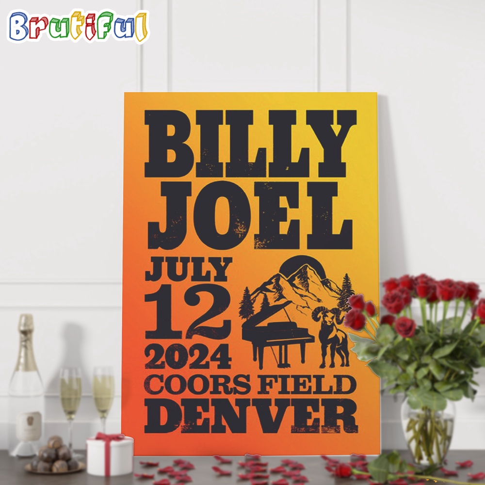 Billy Joel July 12 2024 Coors Field Denver CO Tour Wall Art Poster Canvas