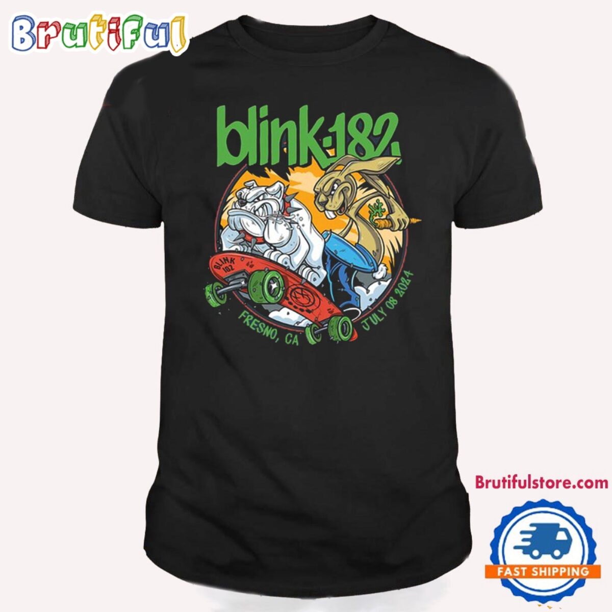 Blink-182 Band July 8 2024 Fresno Ca Tour T Shirt