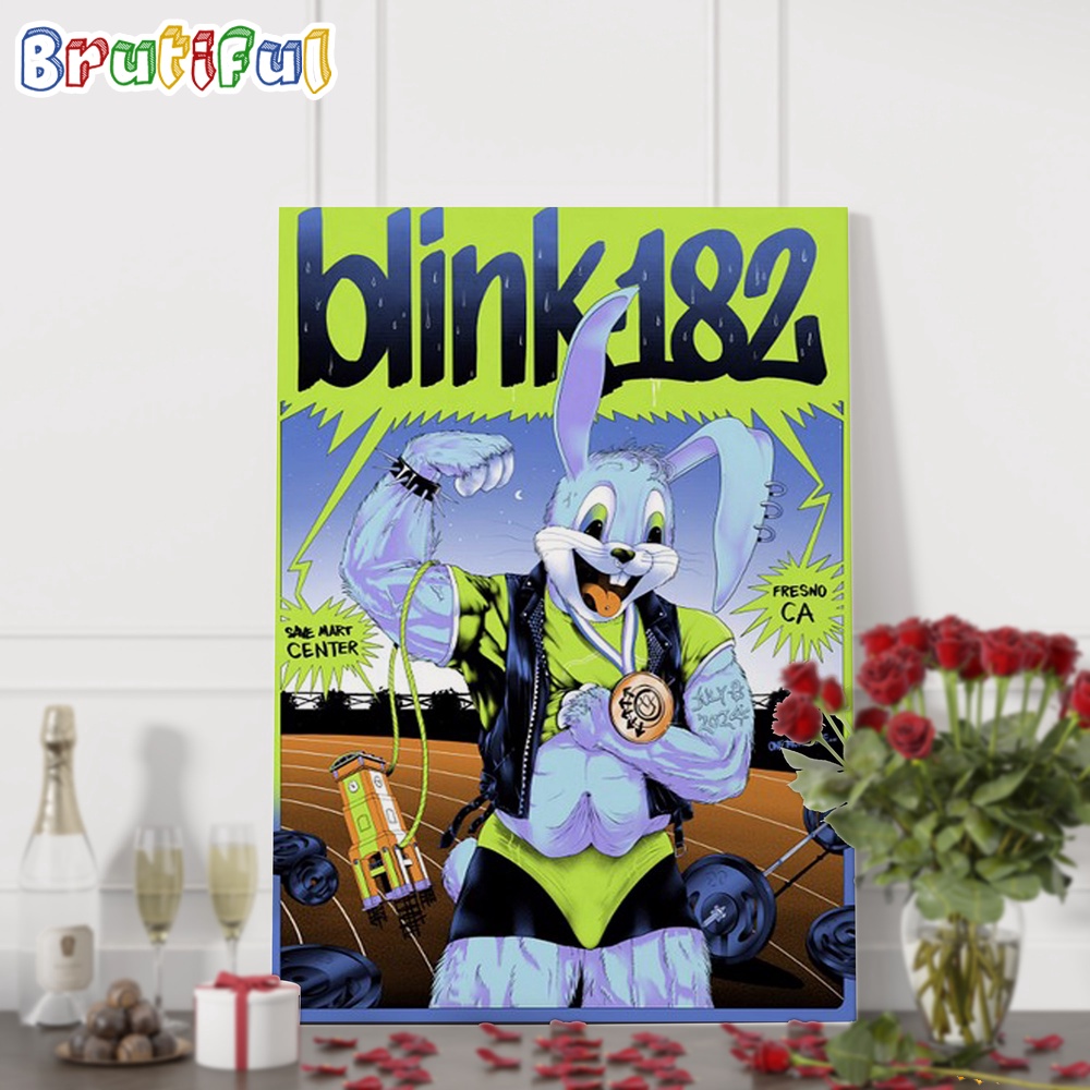 Blink 182 Band July 8 2024 Save Mart Center at Fresno CA Tour Wall Art Poster Canvas