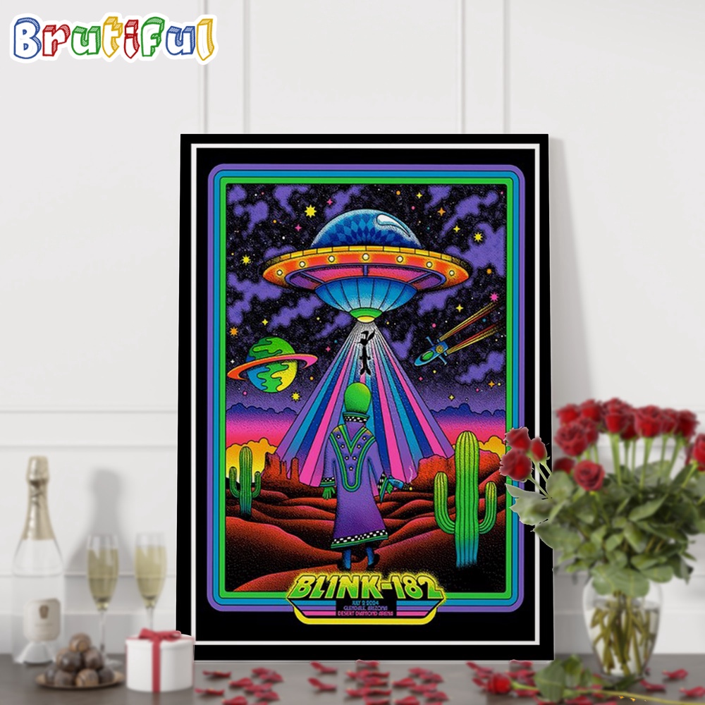 Blink 182 July 2 2024 Tour Desert Diamond Arena Glendale AZ Wall Art Poster Canvas