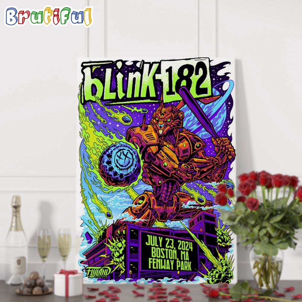 Blink 182 July 23 2024 Fenway Park Boston MA Wall Art Poster Canvas 1
