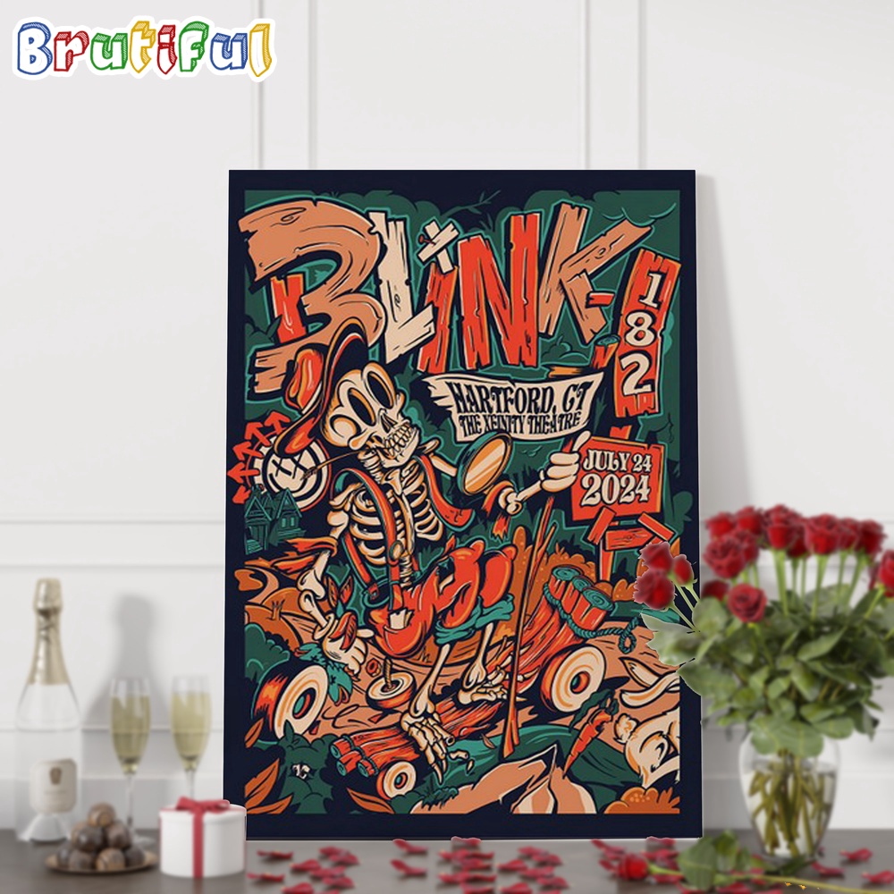 Blink 182 July 24 2024 XFINITY Theatre Hartford CT Wall Art Poster Canvas