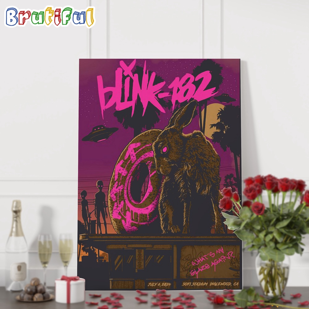 Blink 182 SoFi Stadium In Inglewood CA July 6 2024 Tour Wall Art Poster Canvas