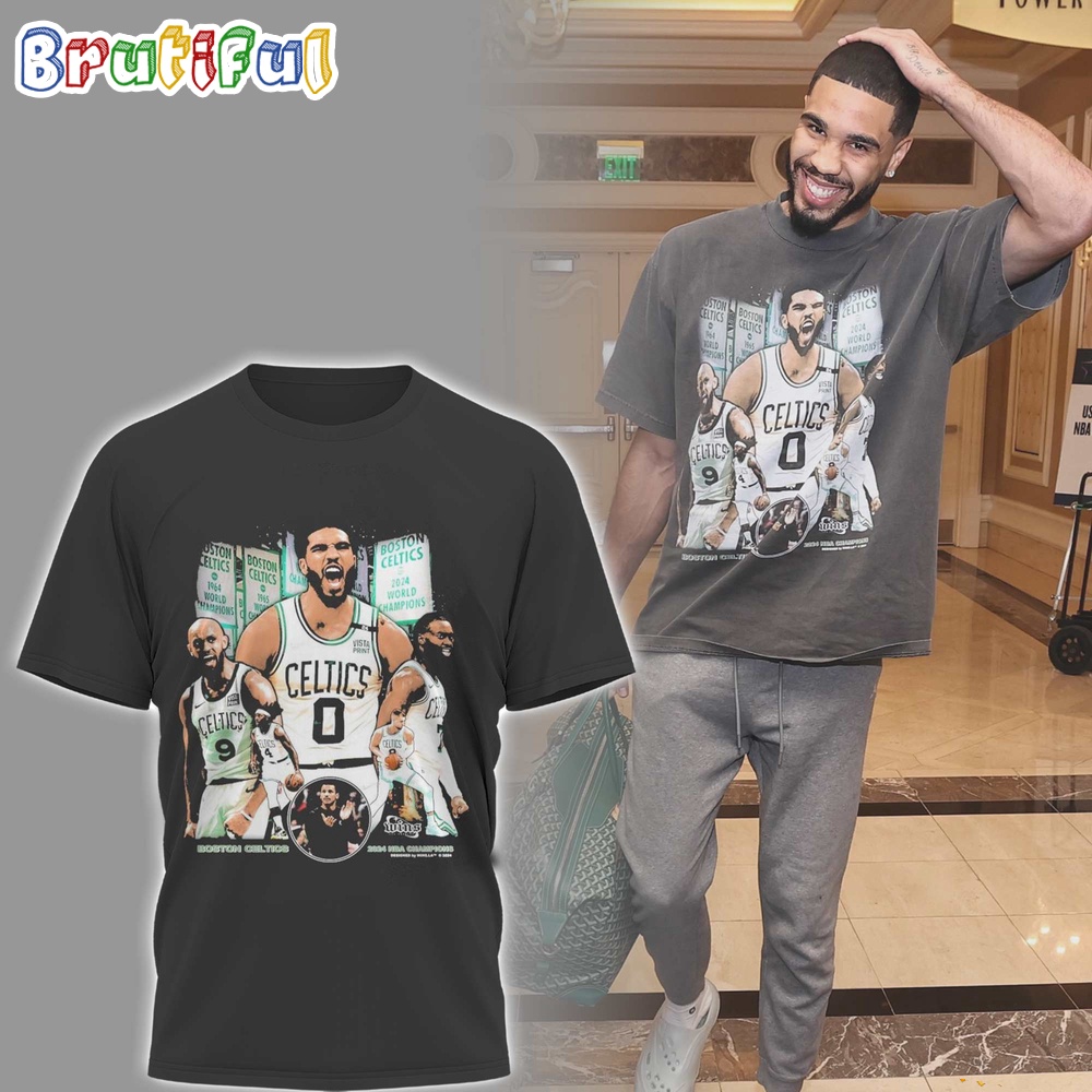 Boston Celtics 2024 NBA Jayson Tatum Wearing T Shirt