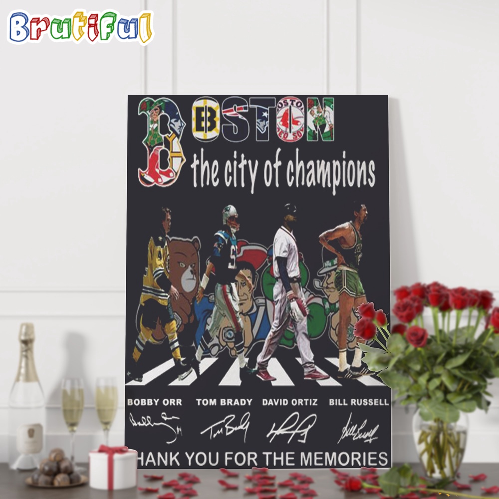 Boston Sport Team Graphics Signature The City Of Champions Wall Art Poster Canvas