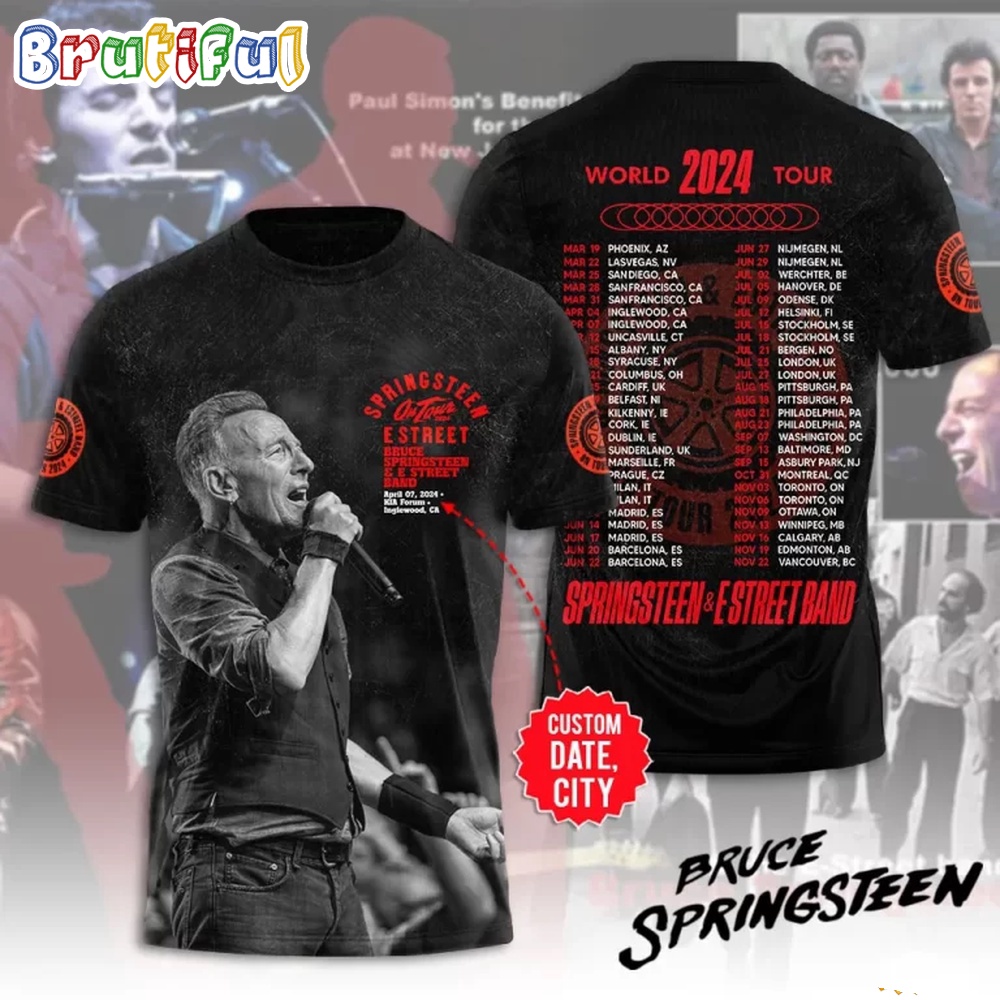Bruce Springsteen E Street Band World Tour 2024 Schedule T Shirt
