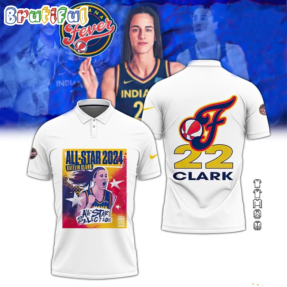 Caitlin Clark 22 All Star 2024 Selection Polo Shirt