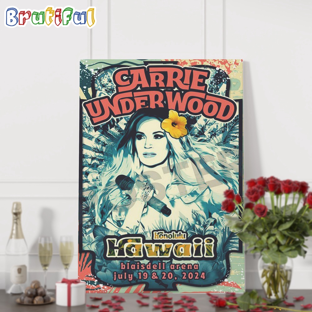 Carrie Underwood July 19 20 2024 Blaisdell Arena Hawaii Wall Art Poster Canvas